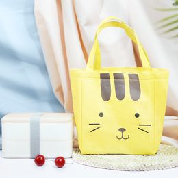 Functional Drawstring Cooler Lunch Box Portable Insulated Canvas Lunch Bag Thermal Food Picnic Lunch Bags For Women Kid
