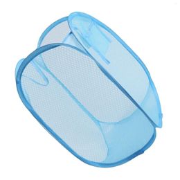 Laundry Bags Foldable Grid Basket Mesh Hamper With Carry Handles For Home Camping Dorms Els IMNT