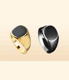 Fashion High Quality Men Black Ring White Gold 18k Gold Rose Gold Plated Party Jewelry2546148