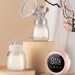 Breastpumps Breastpumps Portable Double Electric Breast Pump Split LCD Electric Milk Feeding Automatic Massage Postpartum Lactator Breastfeeding 240412