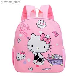 Backpacks 2024 Kindergarten Girls School Bag Cartoon Cute Cat Backpack Childrens Backpack Girls School Bag Mochila Escolar Y240411