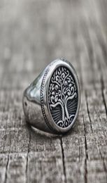 316L Stainless Steel Tree of Life Signet Ring Classic Men Fashion Viking Amulet Rings Nordic Jewelry2302804