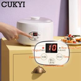Makers CUKYI Multifunctional Household Enzyme Machine Electric Yogurt Maker Glass Liner Rice Wine Natto DIY