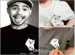 TShirts For Men And Women ZSIIBO Pocket Cat Cheap Fashion Brand New Men039s TShirts Short Sleeve Oneck Tops Tees 5 size8448793