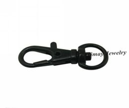 100pcs Black Swivel Metal Lobster Clasp For Outdoors Activities 32MM High Quality Alloy Snap Hook 2205310