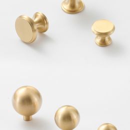 Cabinet Door Hardware Kitchen Cabinet Knob 1pc Brass Cabinet Knob Pull for Cabinet Knob Pull Hardware Handle, Brushed Brass pull