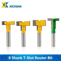 T-Track Slotting Router Bit CNC Router Bit 8mm Shank Tungsten Carbide Milling Cutter For Wood Engraving Tools T-Slot Cutter