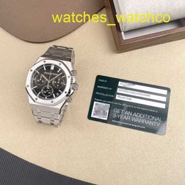 Female AP Wrist Watch Royal Oak Series 26240ST Precision Steel Black Plate Mens Fashion Leisure Business Sports Back Transparent Mechanical Swiss Watch