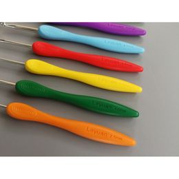 8pcs Knitting Tool Sweater Needle TPR Soft Handle Aluminium Crochet Colour Handle Sweater DIY Craft Scarf Sewing Needles Knitting