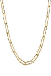 Micci Whole Women Jewellery Pvd 18k Gold Plated Round Flat Rectangle Paper Clip Paperclip Link Chain Stainless Steel Necklace5865905