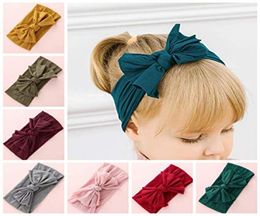 27 Colour Big bow belt Children Solid Kids Baby Flower Headbands 2019 new Bohemian Hair Accessories Head Wrap Girls Childrens9291977