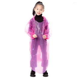 Raincoats 3Pcs Kids Emergency With Drawstring Hood Disposable Plastic Rain Poncho Rainwear For Outdoor Camping/Recreation/Hiking