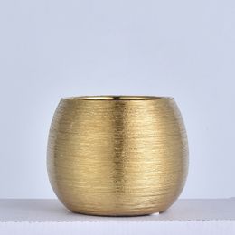 Creative Shiny Gold Ceramic Flower Pot For Home Garden Decor Accessories Wedding Table Decorations Nature Vases Nordic Style