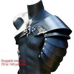 Mediaeval Faux PU Leathers Costume Armour Halloween Cosplay Armors Shoulder Armour, Single Shoulder Guard Harness