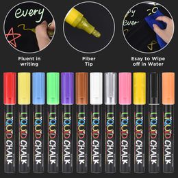 1Pcs Liquid Erasable Chalk Marker Pens Glass Windows Blackboard Markers Stickers Liquid Ink Pen Chalkboard Tools Office