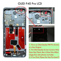 OLED Display 6.58" For Huawei P40 Pro LCD Touch Screen Digitizer Assembly Replacement For ELS-N04 ELS-AN00 P40P LCD Display