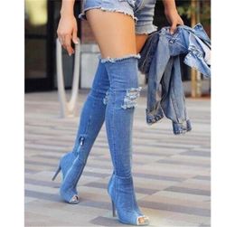 Boots Women Thigh High Boots Winter Women Boots High Heels Women Shoes tassel jean boot ladies shoes Good service S249 2208199682402