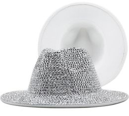 Luxury Diamond Bucket Hat Woman Man Rhinestone Fedora Hats for Women Men Sunhat Sunhats Girl Party Night Performance Cap Bling Fis1034662