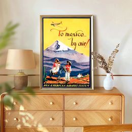 Vintage Mexico Travel Landscape Mexican Dancer Poster Canvas Painting Wall Art Pictures For Living Room Home Decor