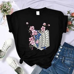 Women's T-Shirt Japanese Anime Attack on Titan Graphic Print T Shirt Men Casual Fashion Short Sleeve Plus Size T Shirt WomenL2403