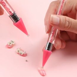 Double Head Nail Art Diamond Embroidery Drill Dot Painting Point Pen With Box Rhinestone Picker Wax Pencil Crystal Handle Tool