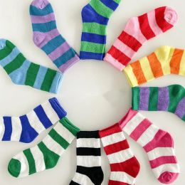 Socks Children's Socks In Spring And Summer Thin Colour Strips Short Socks Cotton Breathable Socks For Boys And Girls