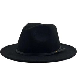 Simple Women Men Wool Vintage Gangster Trilby Felt Fedora Hats With Wide Brim Gentleman Elegant Lady Winter Autumn Jazz Caps4687783927765