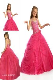 Cute Red Girl039s Pageant Dress Princess Ball Gown Party Cupcake Prom Dress For Short Girl Pretty Dress For Little Kid5850760