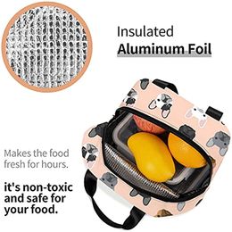 Bulldog Dog Insulated Lunch Bag Leakproof Cooler Kids Lunch Box for Men Women Reusable Thermal Tote Bag for Office Work Picnic