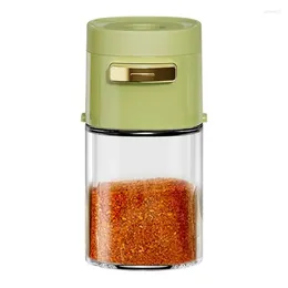 Storage Bottles Salt Dispenser For Cooking Quantitative Press Type Spice Shaker High Temperature Resistant Sealed Glass Bottle