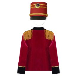 Kids Halloween Costume Drum Trumpet Team Royal Honor Guard Party Uniform Outfits Tassel Circus Ringmaster Jacket Tops Stage Show