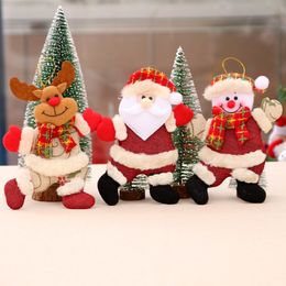 Christmas Ornaments Santa Claus Snowman Tree Pendant Xmas Tree Ornaments Hanging Decorations For Home Craft Decor Kids Gift