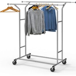 Clothes storage Simple Houseware Heavy Duty Double Rail Clothing Garment Rack, Chrome