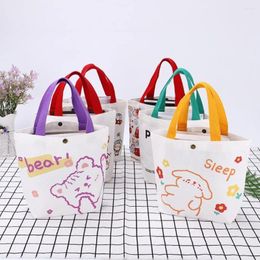 Storage Bags Women Canvas Tote Bag Youth Ladies Fashion Shoulder Student Mini Ins Wind Cotton Lunch For