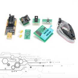 1/2Set CH341A 24 25 Series EEPROM Flash BIOS USB Programmer Module + SOIC8 SOP8 Test Clip For EEPROM 93CXX / 25CXX / 24CXX