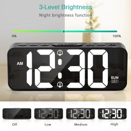 ORIA Digital Alarm Clock with Snooze Wake Up 12/24H LED Tables Clock for Bedrooms Bedside Desk Shelf Home Office