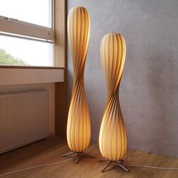 New Wabi Sabi Living Room Bedroom Wooden Home Art Retro Simple Floor Lamp Lighting Fixture