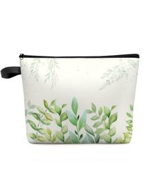 Plant Leaves Summer Cosmetic Bag Portable Makeup Pouch Women Waterproof Bathroom Washbag Multifunctional Toiletry Kit