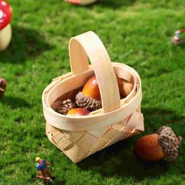 12 Pcs Flower Basket Christmas Gifts Small Baskets Wooden Mini Candy Woven Baby Tiny