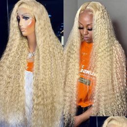 Synthetic Wigs 30 40 Inch 613 Blonde 13X4 Hd Lace Frontal Wig 13X6 Loose Deep Wave For Black Women Brazilian Curly Front Human Hair D Dh7It