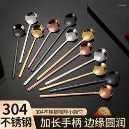 Coffee Scoops Factory Direct Supply Spoon Stirring Dessert Ice Cream Small Round Household 304 Stainless Ste