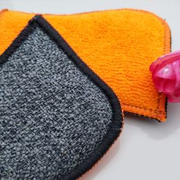 Dishwashing Microfiber Scrub Sponge For Tools Home And Kitchen Small Things Cleaning Utensils Useful Accessories