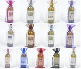 Organza Sacks Drawstring Wine Bags Pouches 15x38cm Favor Bags Soap Makeup Collection Bags9577234