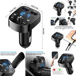 New 2024 2024 Other Auto Electronics Car Charger FM Transmitter Bluetooth Audio Dual USB Car Mp3 Player Autoradio Handsfree Charger 3.1A Fast Charger Car Accessories