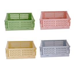 Foldable Storage Box Plastic Storage Container Mini Basket Home Storage Supplies Desktop Cosmetic Stationery Organiser Boxes