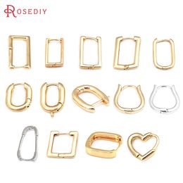 18K Gold Colour Brass Rectangle Loop Earrings Hoops High Quality Diy Jewellery Making Supplies Earrings Accessories for Women