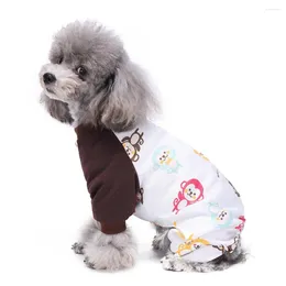 Dog Apparel Lovely Colorful Monkey Print Jumpsuit Puppy Sleepwear Pajamas Pet Clothes