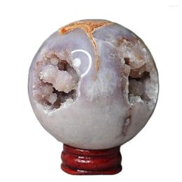 Decorative Figurines Brazil Natural Gemstone Pink Amethyst Ball Agate Geode Home Decor Gift Spiritual Prayer Meditation Stone With Crystal