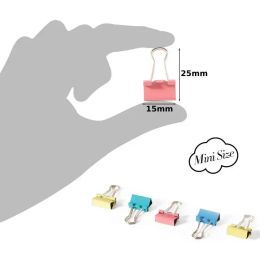 60pcs Binder Clips Small Paper Clamps Coloured Paper Binder Clip Office Clips Mini Binder Clips for Office Home School Business