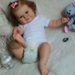 50CM Full Body Silicone Reborn Maddie Toddler Girl Doll 3D Skin Tone Multiple Layers Painting Visible Veins Reborn Baby Doll Toy